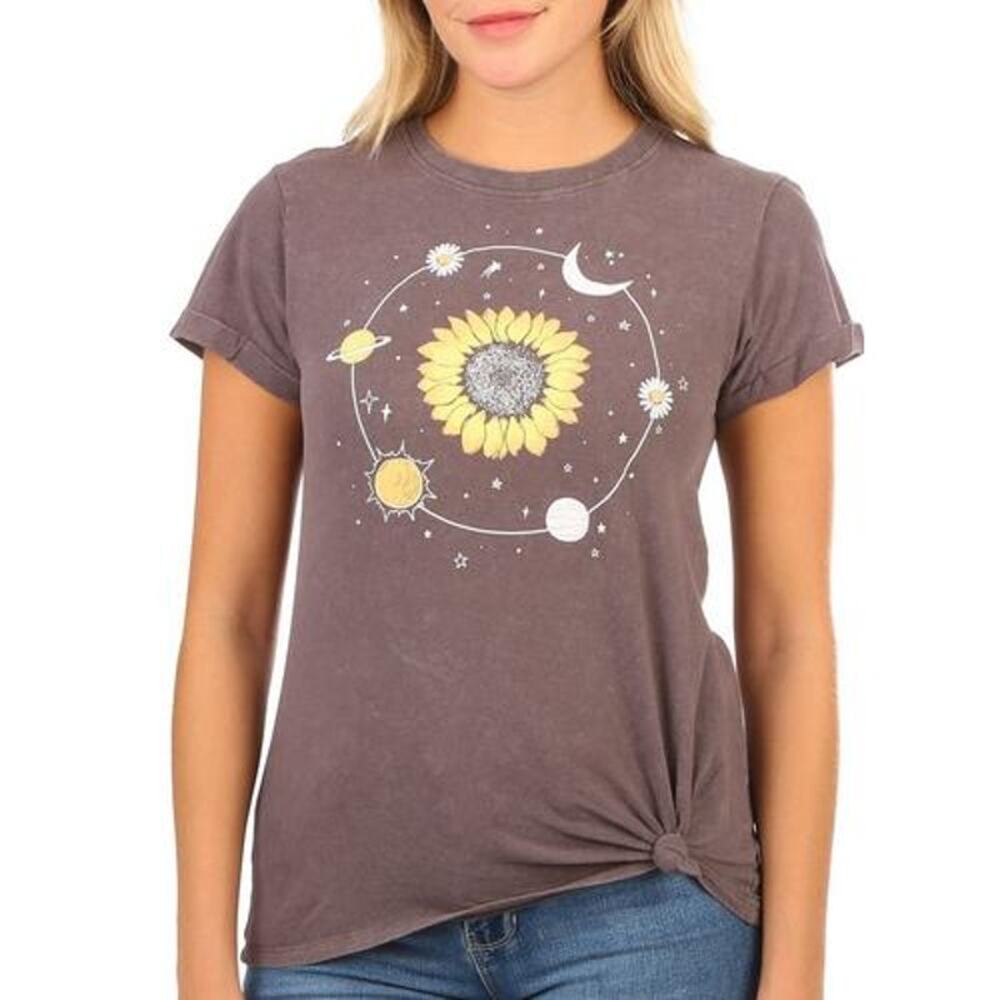 Messy Buns, Lazy Days Sunflower Orbit T-shirt Women Small GUC